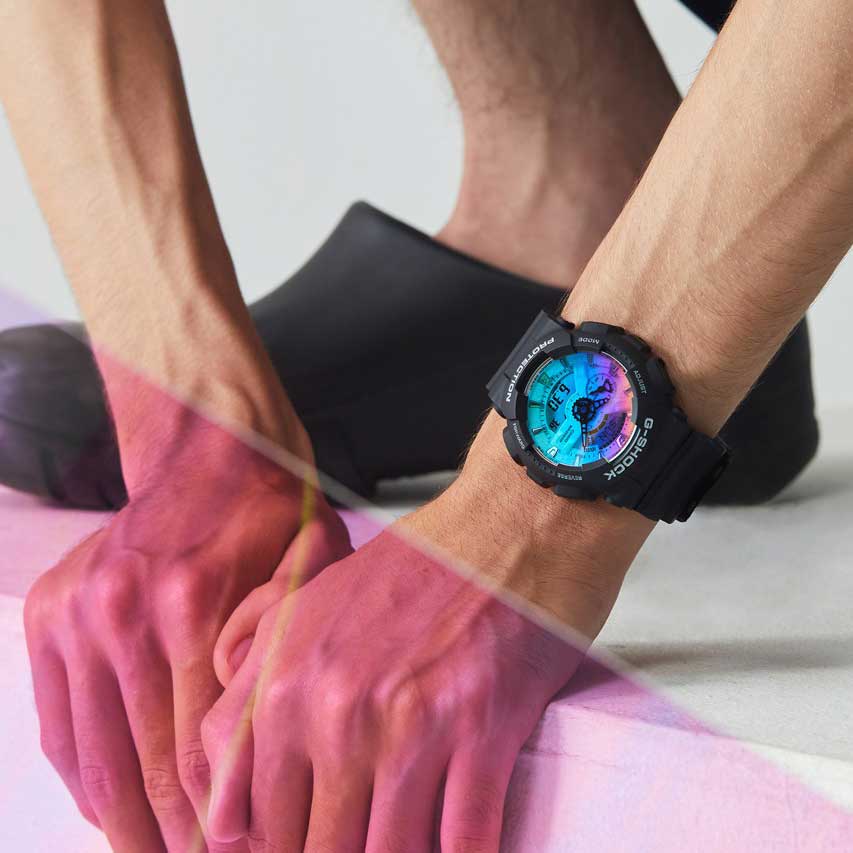Casio Casio G-Shock GA-110SR-1A, g-shock япония мужские часы на браслете пластик боковой вид